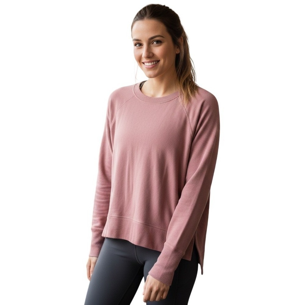 Athleta Coaster Luxe Sweatshirt Womans‎ Medium Dusty Rose Soft Girl Athleisure